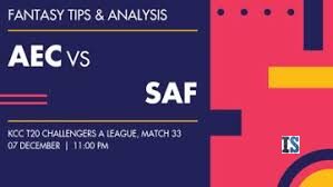 SAF vs AEC Dream11 Prediction Today Match, Dream11 Team Today | Fantasy Cricket Tips, Playing XI, Pitch Report, Injury Update | Strikers Afghan vs AL Mulla Exchange , KCC T20 Challengers A League